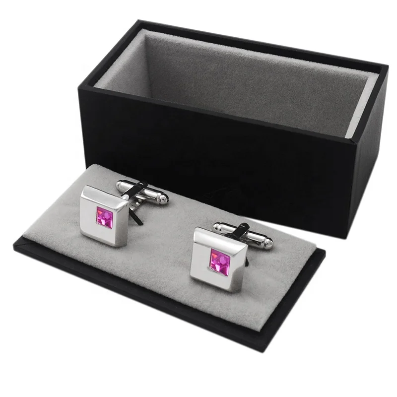
Black Jewelry Box New Small Leatherette Paper Materials Package 45mm*85mm*38mm Size cufflinks Gift Box 