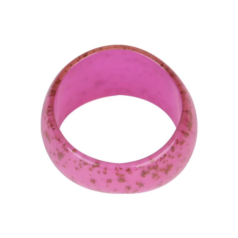 Wholesales Gold Glitter Sequins Colour  Big Size Irregular Polygon Resin Bangle