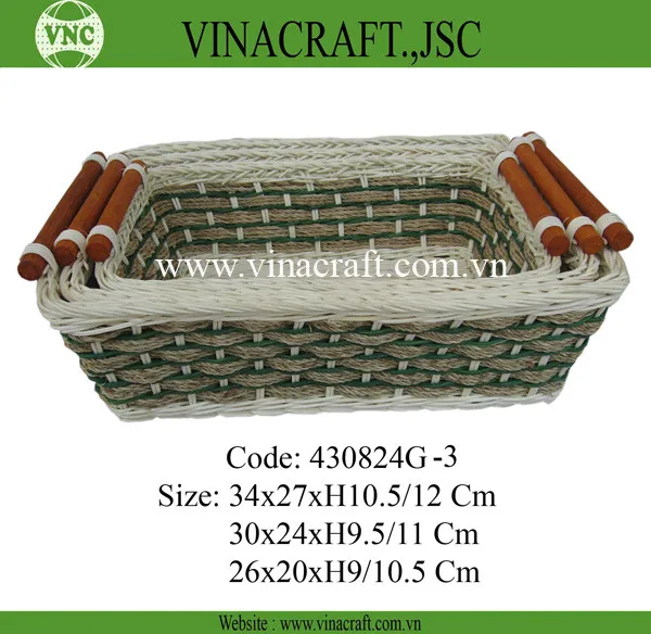 Wholesale Vietnam Woven rectangle Storage gift Rattan Basket for home