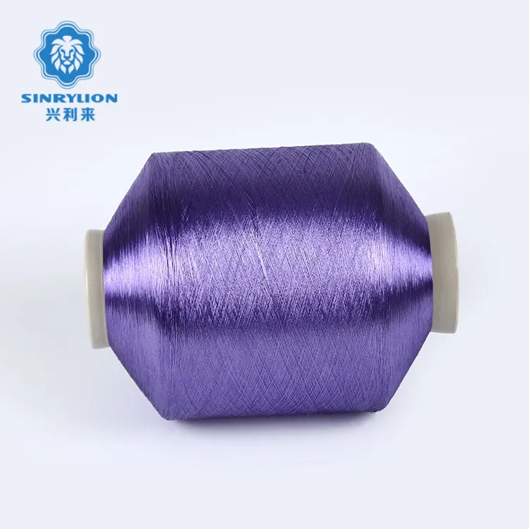 
Bright colors high stretch tenacity FDY polyester dope dyed warp yarn 