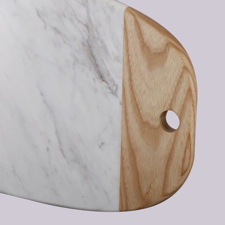 2020 hot selling new design Marble and ash wood joint cheese cutting board