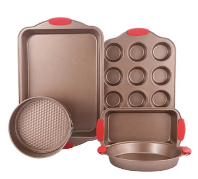 
K-555-RG 5PC Carbon Steel Baking Set with silicone handle 