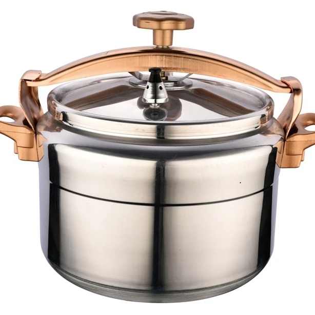 
Aluminium pressure cooker with golden coating ears 