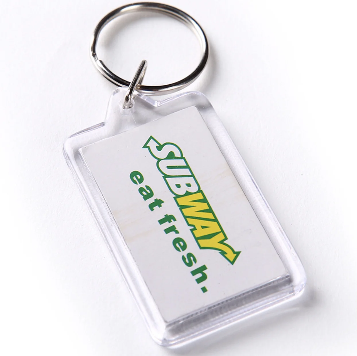 Transparent Insert Photo Picture Frame plastic blank acrylic Key Ring Chain