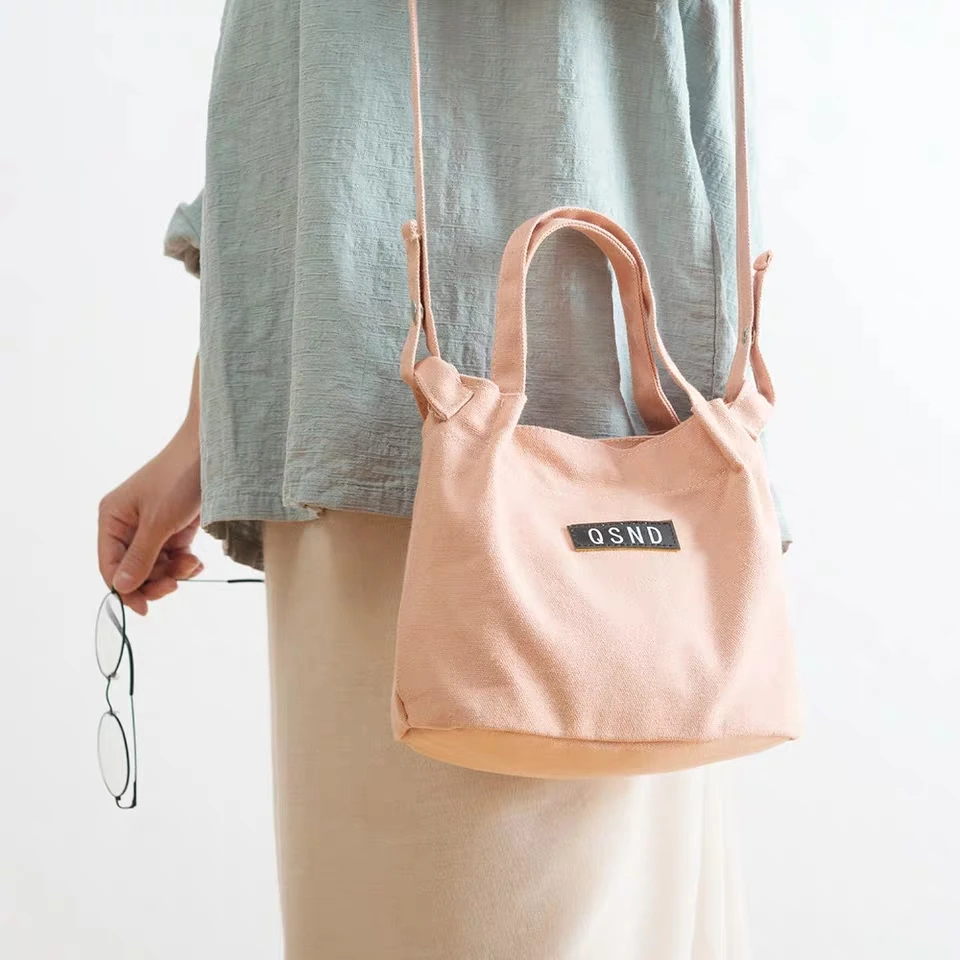 Stock Fashion New Design Women Handbags Canvas Ladies Shoulder Bag for Shopping