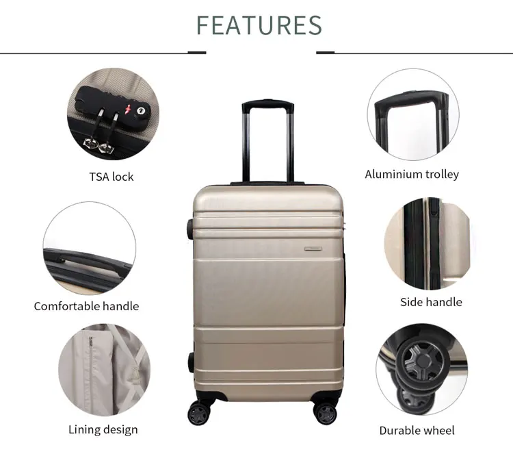 N918 hot sale ABS PC Rolling roller Trolley Suitcase abs cabin carry-on hard shell case bag travel travelling suitcase luggage