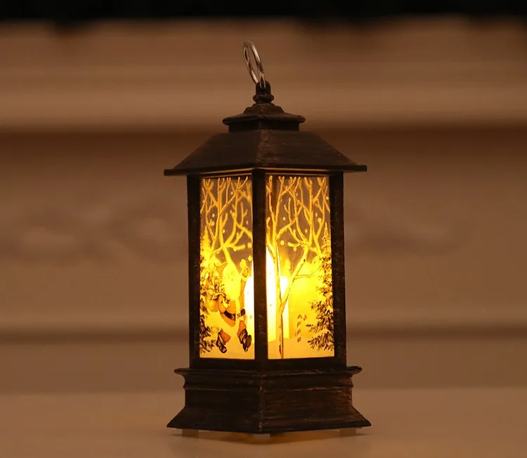 Vintage Christmas Lantern kerosene lantern Decorative led Snowman lantern