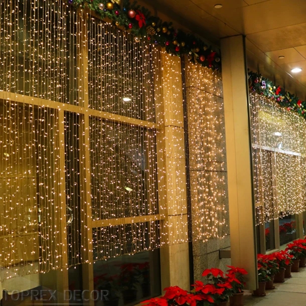 Waterproof Outdoor Wedding Fairy Decorative Curtain Led Lights 2m*2m Fairy Light Up Curtain Ready To Ship