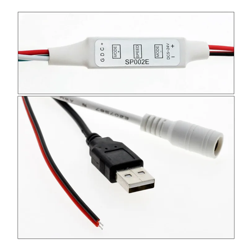 WS2811 WS2812B SK6812RGB(NOT RGBW) Addressable RGB LED Light Portable 3Keys Mini USB SP002E Controller 600 Pixels DC5V