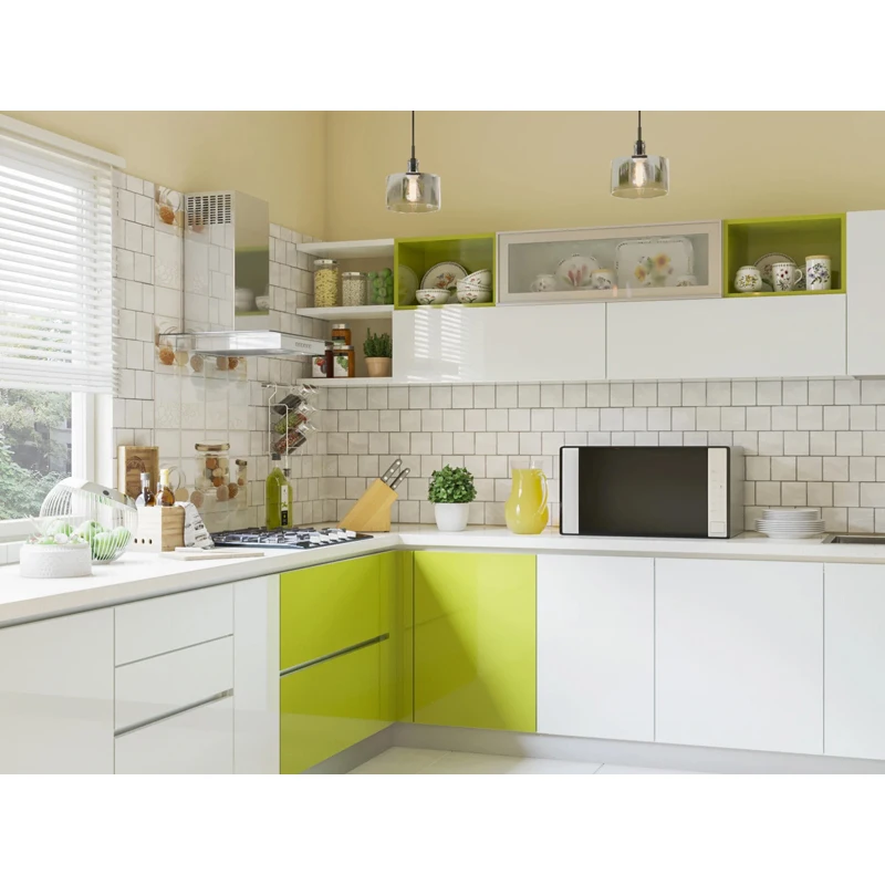 Меламиновая отделка, настенный шкаф параллельной формы, акриловый кухонный шкаф