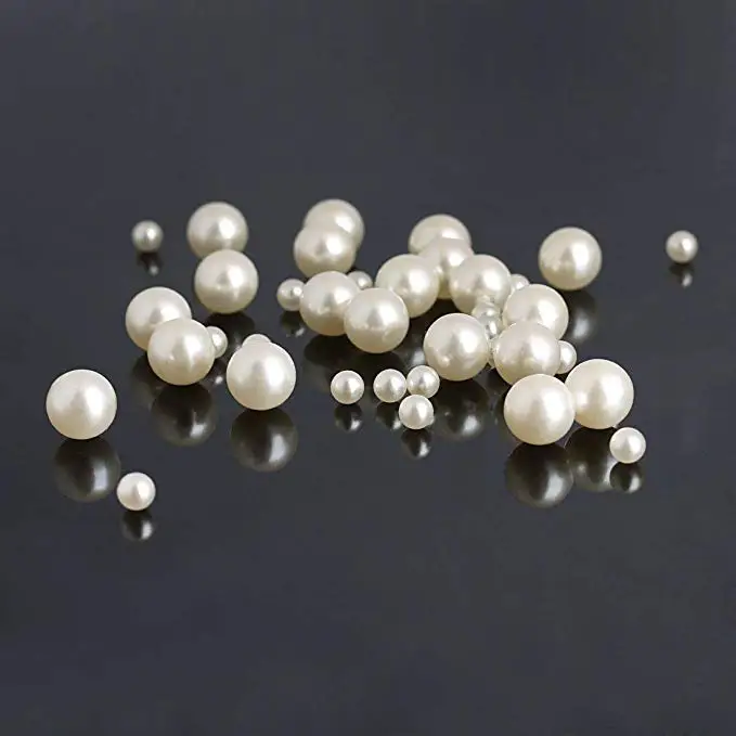 8mm round shaped plastic pearl beads without holes for Nail Arts DIY Craft Scrapbook Decoration
