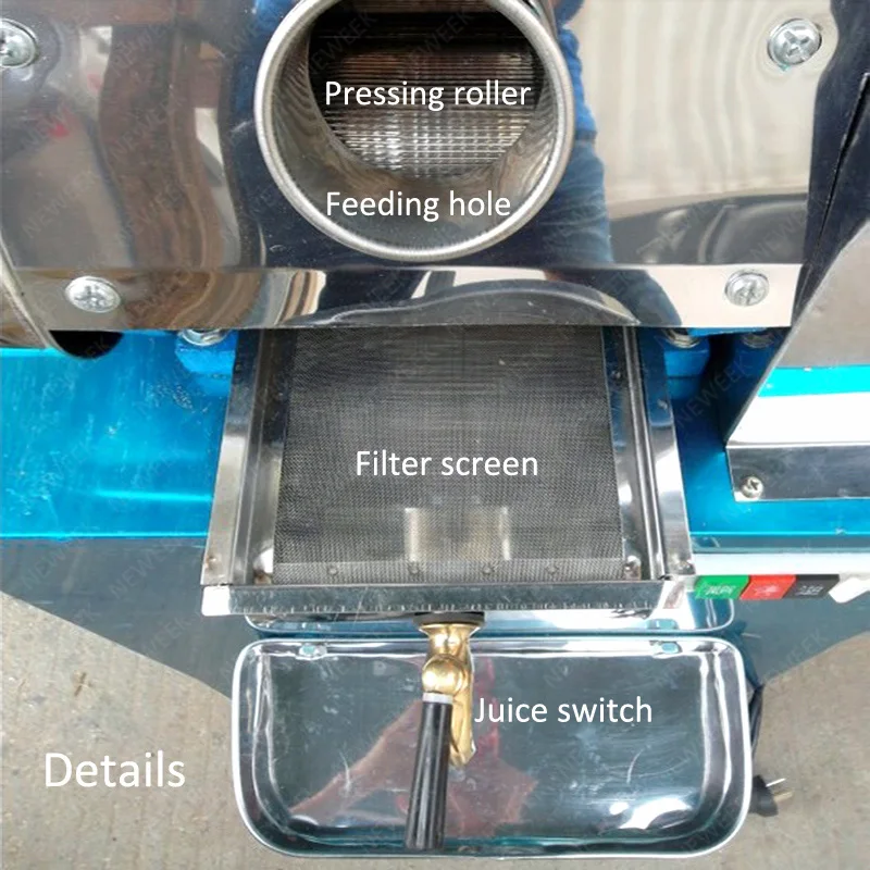 NEWEEK electric sugarcane juicing ginger juice extractor machine sugar cane mill machine