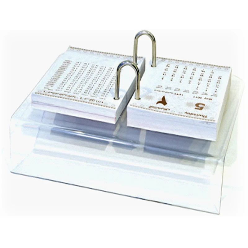 
Custom design unique office decor transparent acrylic desktop calendar multi function with your paper date for gift 2019 