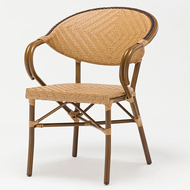 Plastic Rattan Woven Comfortable Leisure Chair Cafe Shop Chair Big Size