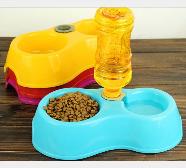 Высококачественная двойная миска для домашних животных/миска для воды для домашних животных/пластиковая двойная миска для кормления собак