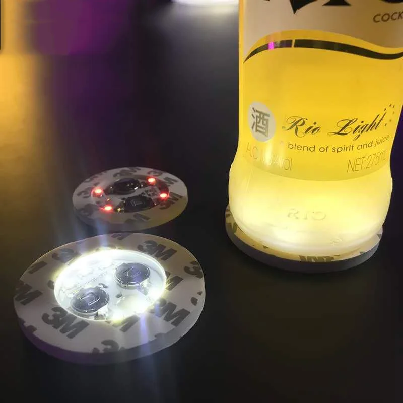Led Coaster Light Up Bottle Under Bottle Light Wine Liquor Bottle Clear Glass Cup Coaster