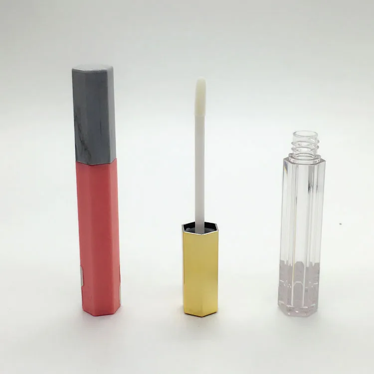 4ml rose gold pink custom luxury diamond unique empty lip gloss bottle lipgloss tubes packaging containers with brush wands