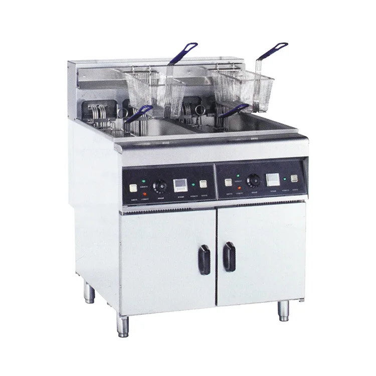 
Aomei 2 tank and 4 basket gas deep fryer stainless steel gas fryer with 2 tank 