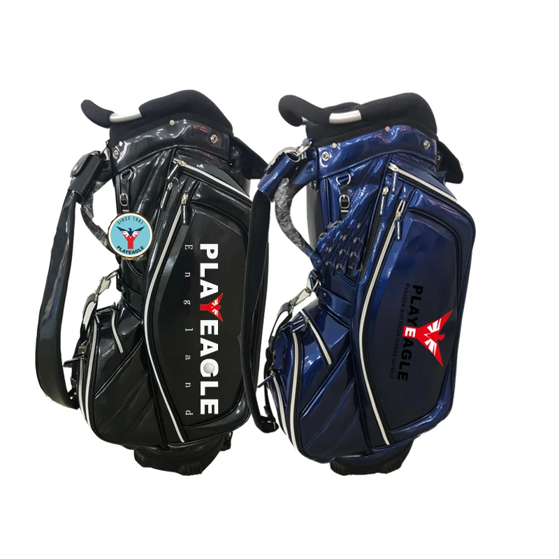 Factory Customize Logo Waterproof Leather Golf Bag with Stand