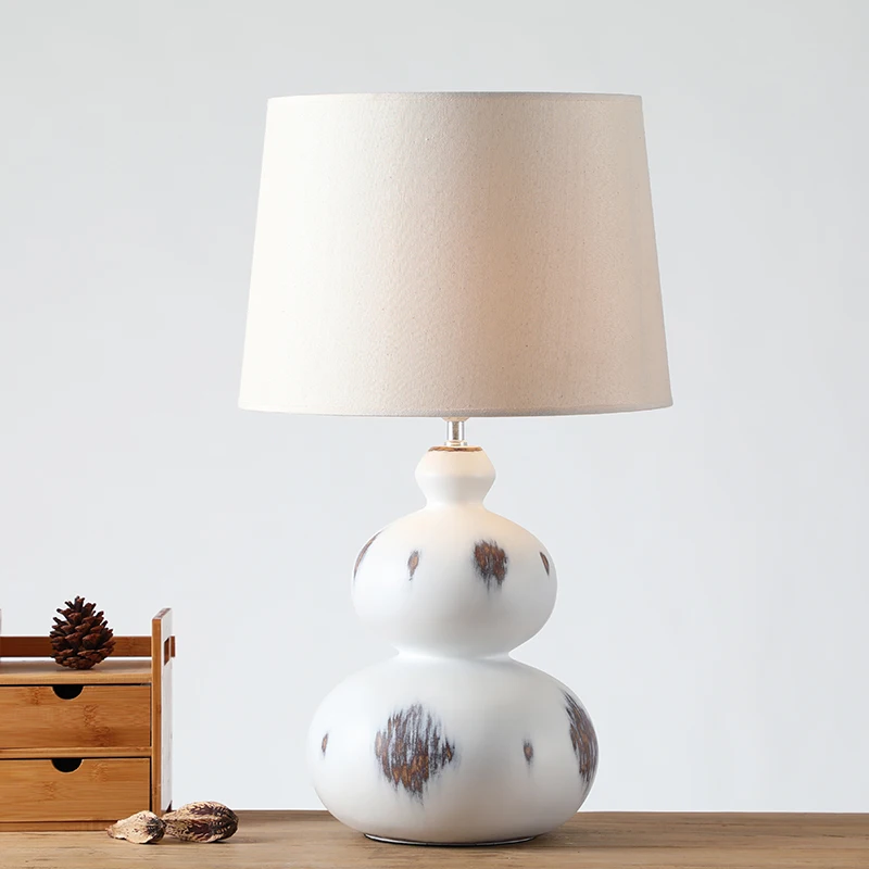 Bedside Table Lights Bottle Gourd Shape Resin Decorative Lamp For Living Room