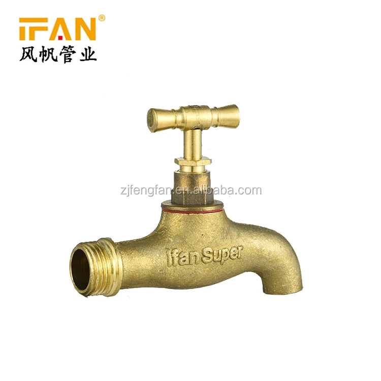 Wholesale Bathroom Garden Kitchen bibcock Faucet Gold Color 1/2 3/4 inch Bib Cock Water Tap Brass Bibcock