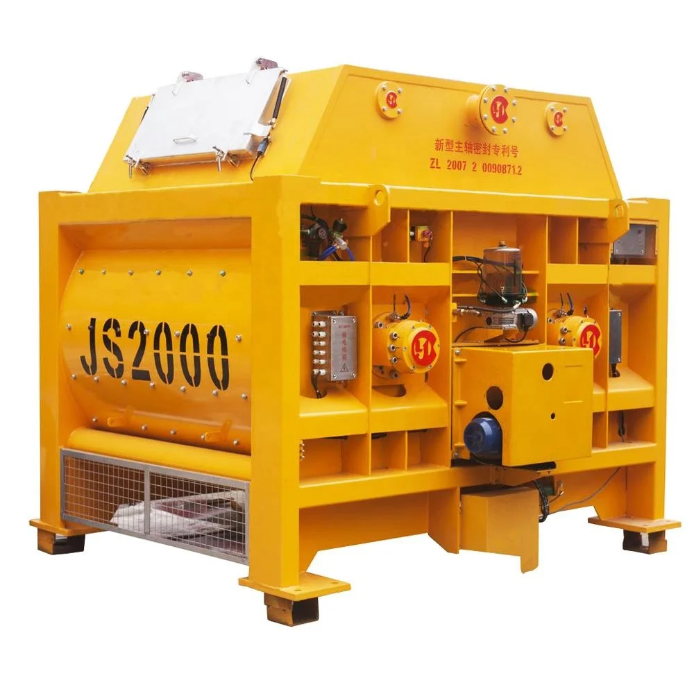 90-120m3 h JS 2000 Бетономешалка стационарная Twin shaft для продажи