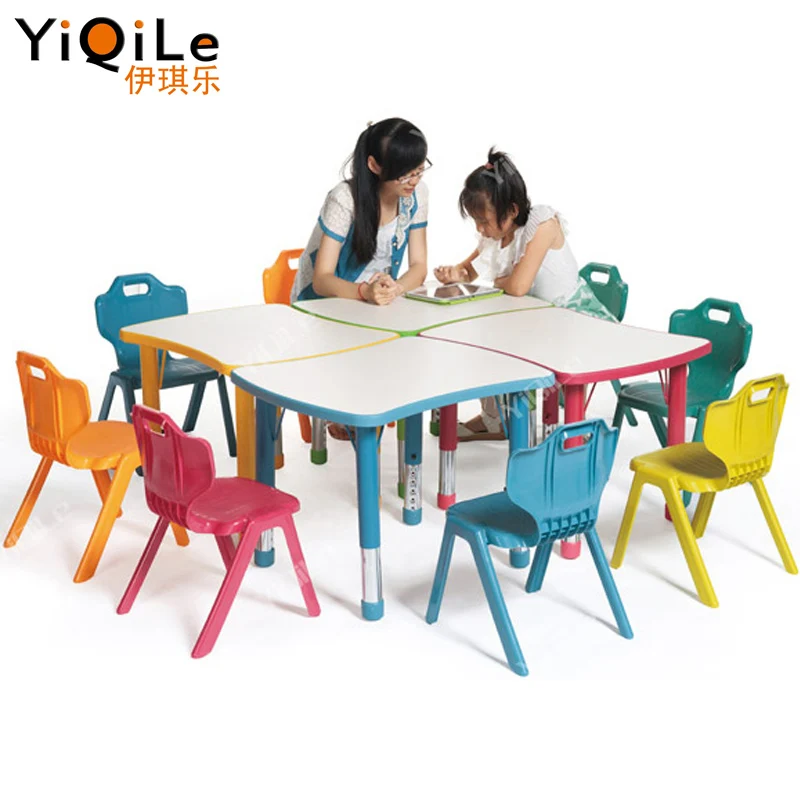 Lovely soap table study table and chair kids interactive desk computer table for classroom