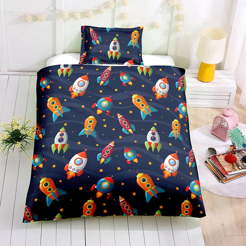 3D Brushed Printed Duvet Quilt Cartoon bed sheets for kids child character Bedding Set Single Size Duvet Cover