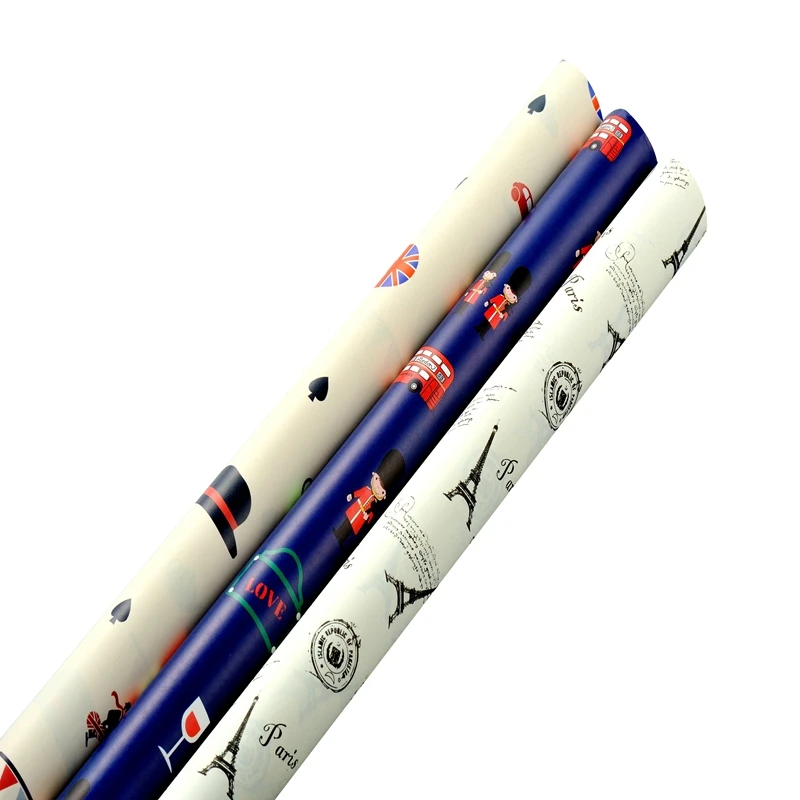 Eiffel Tower printed gift wrap custom wrapping paper rolls