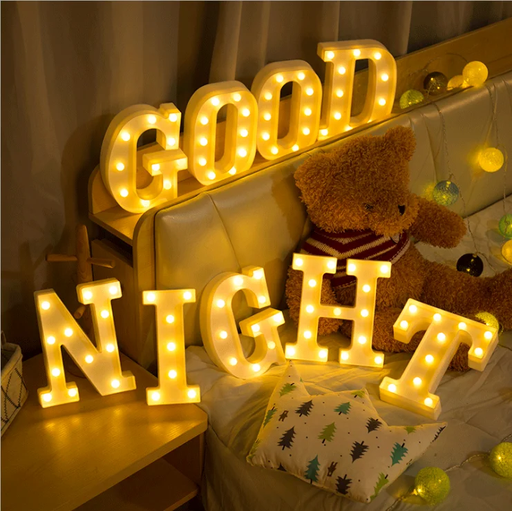 2022 Hot Sale LED Light Marquee English Alphabet Lights Letters Christmas Lamp Bar Decoration Proposal Wedding Light