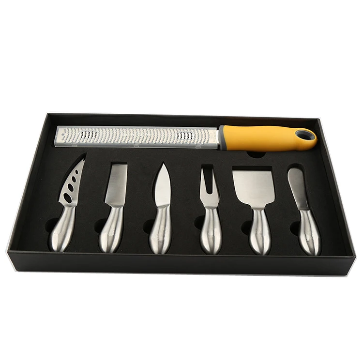 Premium quality 430 steel 7pcs Stainless cheese knife set box