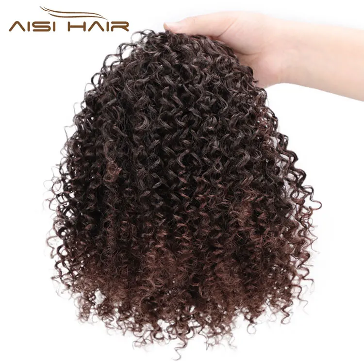 Aisi Hair Synthetic Afro Kinky Curly Ponytails Clip In Hair Extensions Drawstring Puff Afro Ponytails For Black Women