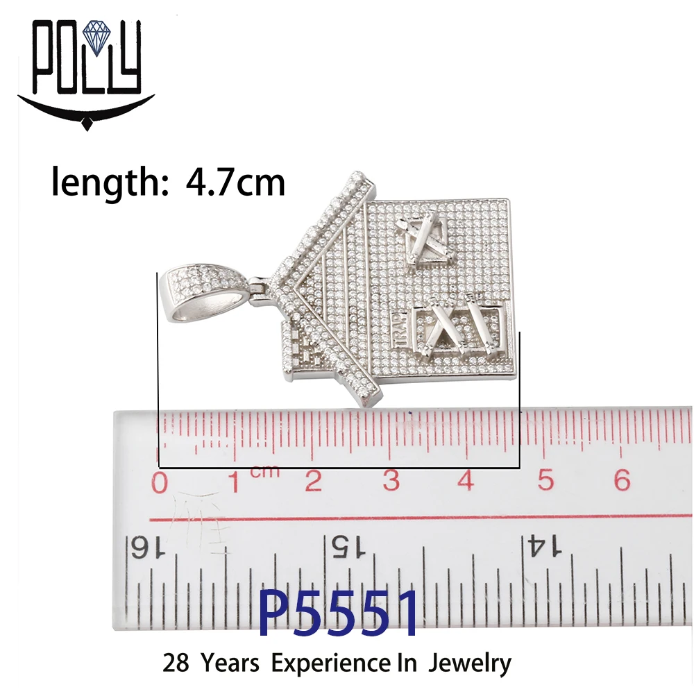
Wholesale men 925 silver iced out cz hip hop charm house pendant on stock 