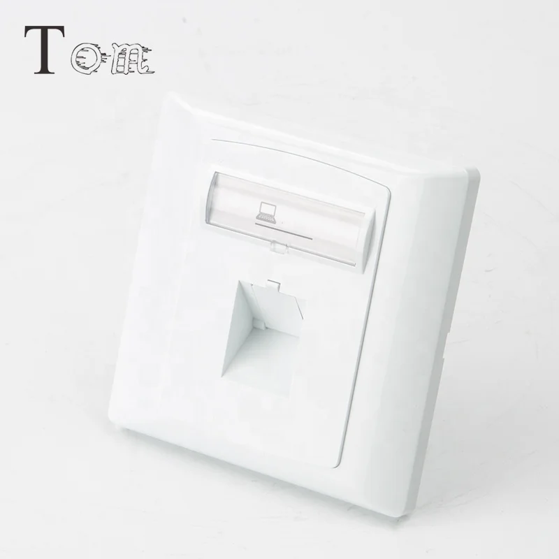 1 порт Cat6A 45 градусов настенное крепление Лицевая панель RJ45 с затвора