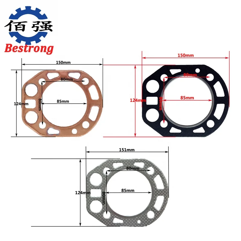 Дизельные двигатели для автомобиля части головки цилиндров Прокладка CHANGFA CF R175A