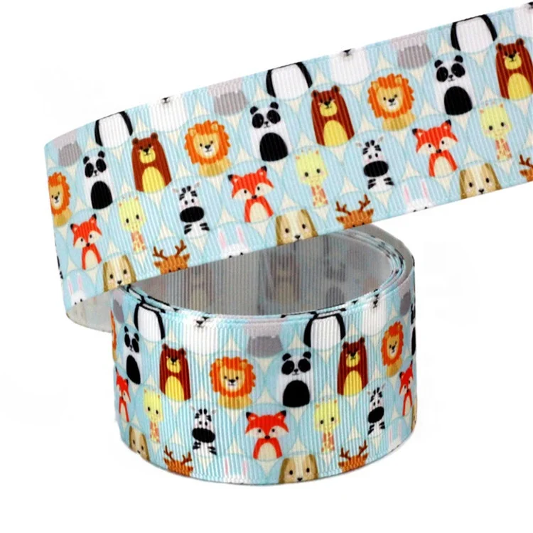 3 inch grosgrain floral custom printed logo ribbon