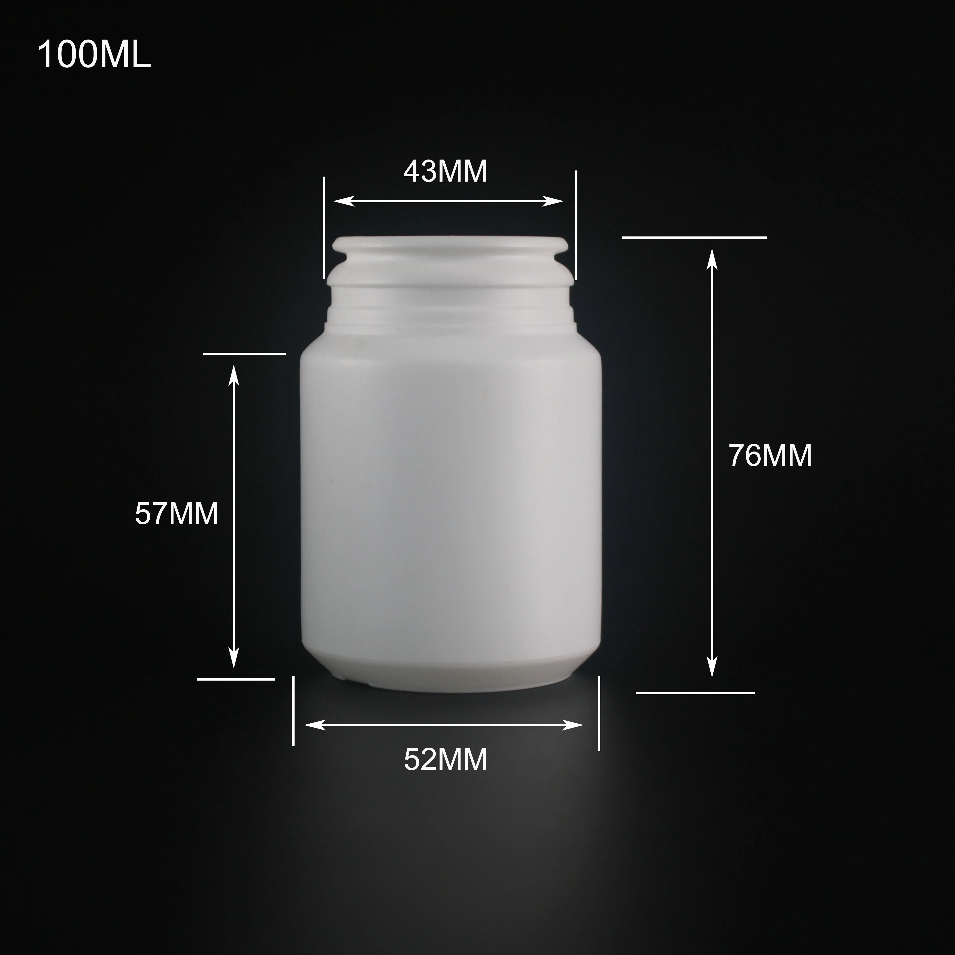 
100ml 150ml HDPE plastic bottle for chewing gum packaging with easy-pulling lid 