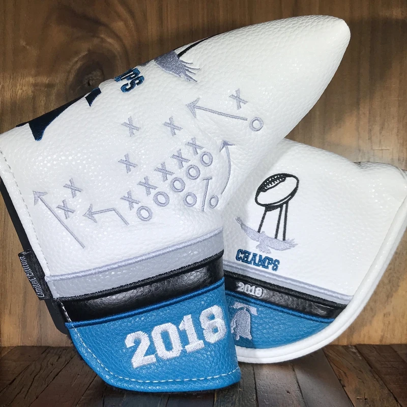 
Limited edition faux leather golf club putter head covers with custom embroider logo 