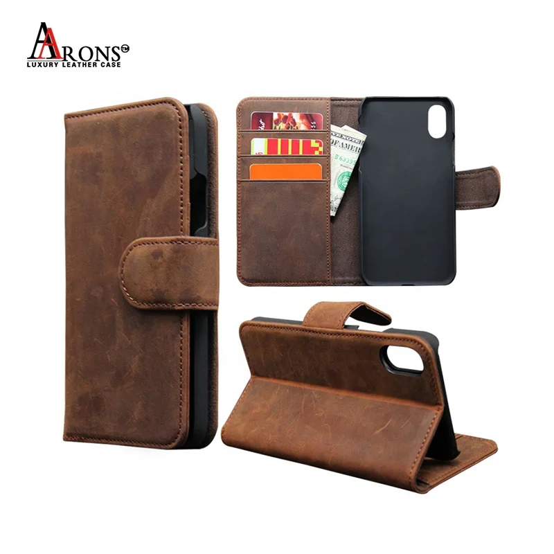 Бумажник стиль натуральная кожа сотовый Чехол для телефона с 3 слотами для карт, Роскошный чехол для iPhone X задняя крышка кожа