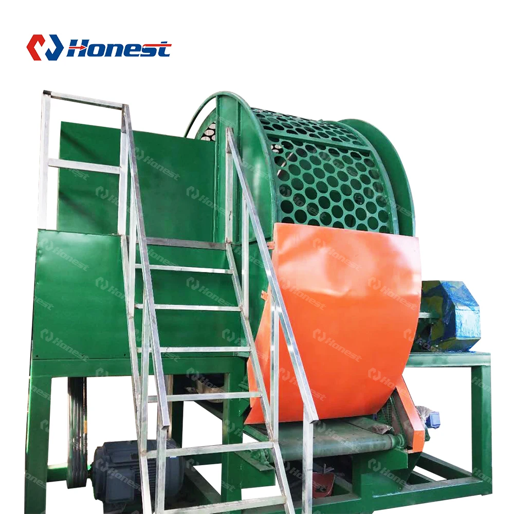 Scrap Tire Crushing Plant Rubber Tyre Shredder Machine