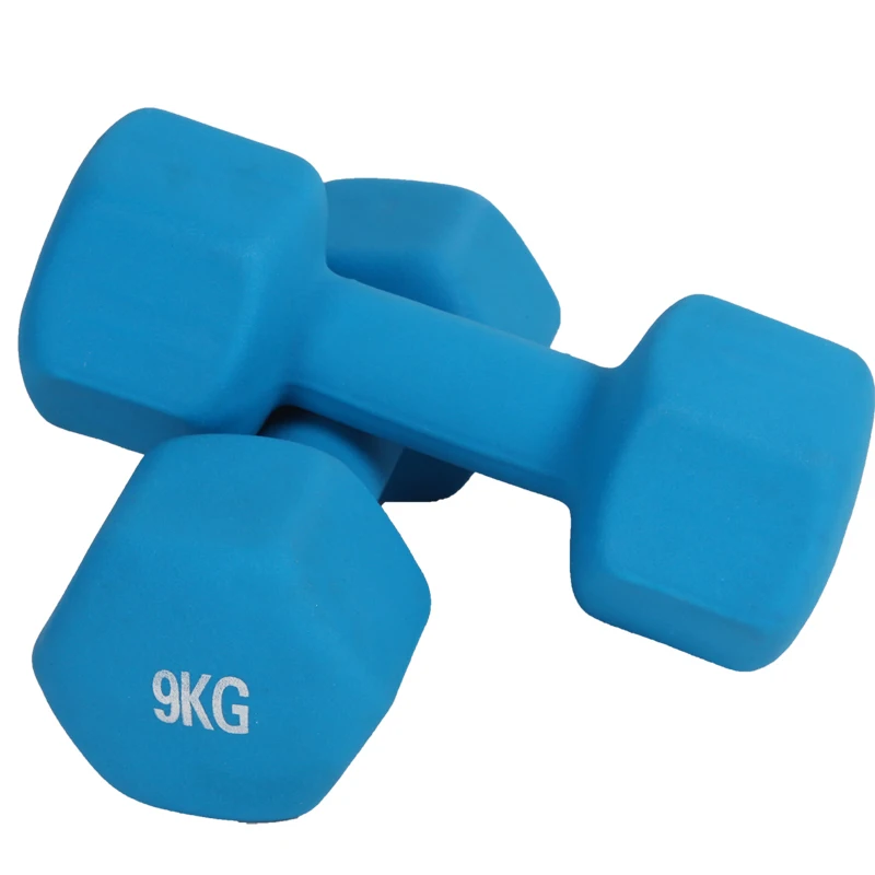 
Wholesale Weightlifting Colorful 10kg Neoprene Hex Dumbbell Set 