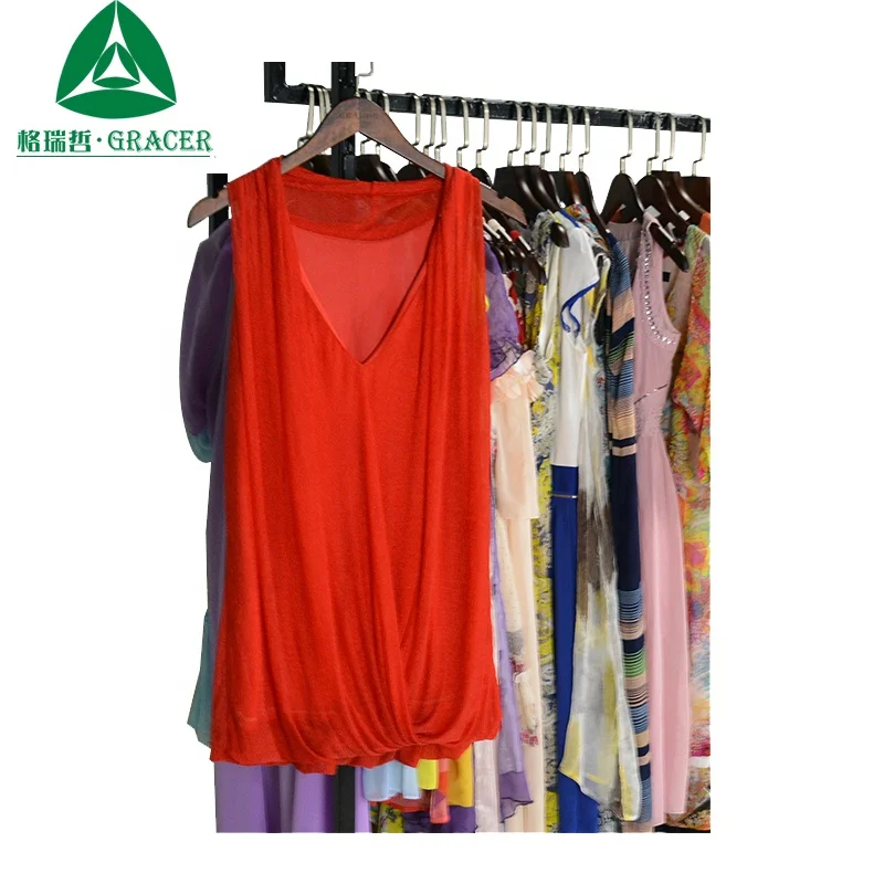 Wholesale Used Ladies Silk Dress ukay ukay second hand clothing