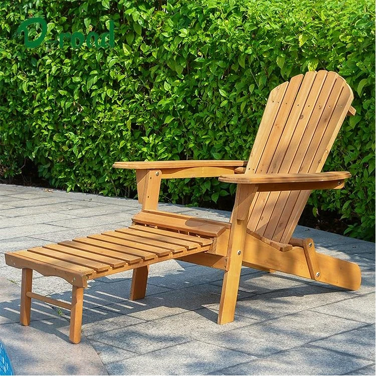 OEM outdoor adirondack folding deck chair for backyard wooden kd adirondack chair with ottoman