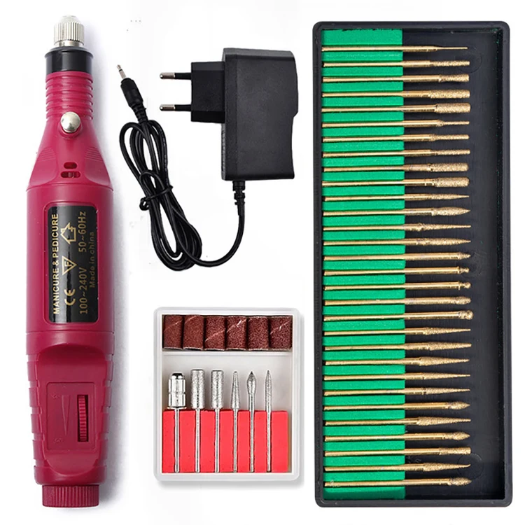
File Kit Electric Manicure Pedicure Acrylic Portable Salon Machine pen shape nail drill DM-13 
