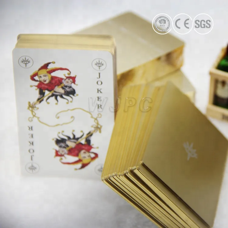 Пользовательские 24 k золотые игральные карты покер Печать