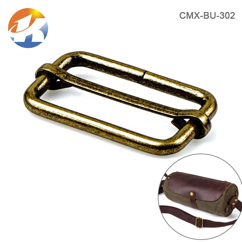 Bag Hardware Manufacturer 1.5 Inch Bronze Irom Metla Buckle, Tri Glide Metal Adjustable Bag Buckle