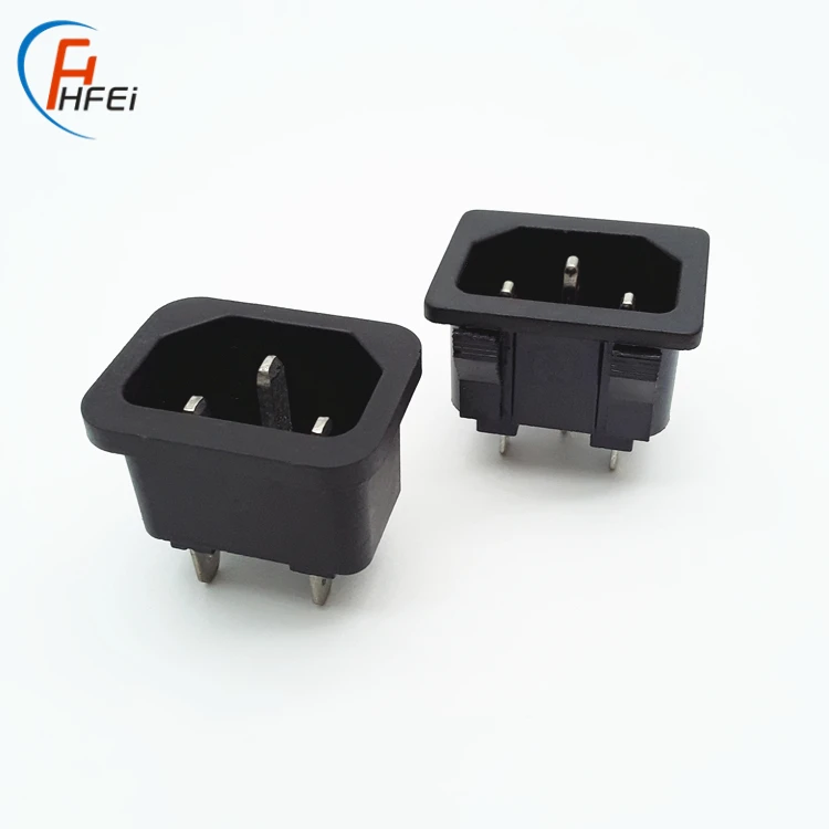 iec connector 3 pin snap type AC-05 connector AC power socket C14 ac plug for pcb