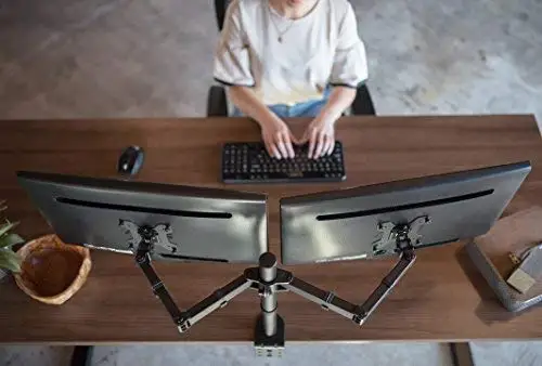 
Heavy Duty Fully Adjustable LCD LED Monitor Mount Arms Hold Two Screens 