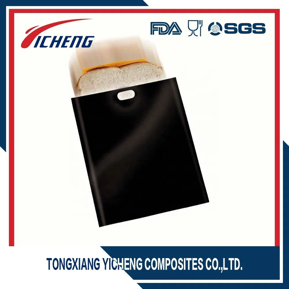 
non-stick PTFE coated glassfiber reusable toaster bags/sandwich cooking bags 