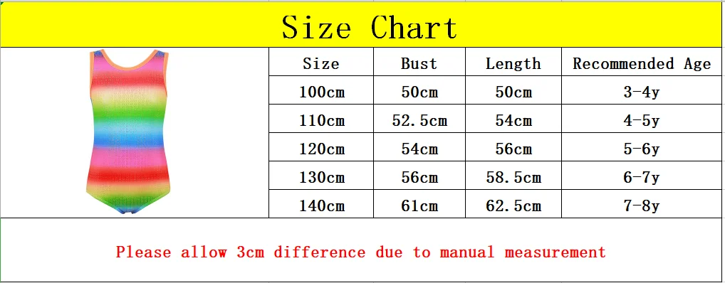 Ballet Tutu Colorful Rainbow  Little Girl One-Piece Gymnastics Leotard Dance Clothes